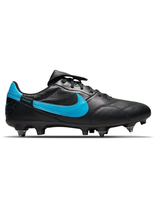 Nike Premier 3 Anti-Clog Traction SG-Pro Χαμηλά Ποδοσφαιρικά Παπούτσια με Τάπες Black / Laser Blue