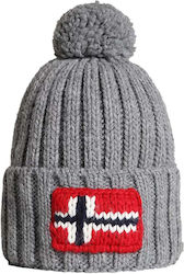 Napapijri Semiury Beanie Unisex Σκούφος με Rib Πλέξη σε Γκρι χρώμα