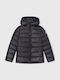 Amber Kinder Gestepptes Kurzes Kinderjacke mit Kapuze Schwarz