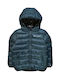 Kinder Steppjacke Kurz mit Kapuze Blau