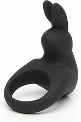 Happy Rabbit Δονούμενο Δαχτυλίδι Πέους Σιλικόνης Black