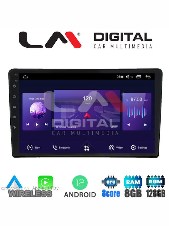 LM Digital Автомобилна Аудио Система (Блутут/USB/WiFi/GPS/Apple-Carplay/Android-Auto) с Тъчскрийн 10"