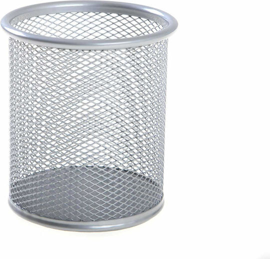 Metallic Pencil Holder in Silver Color 3pcs 9x10cm