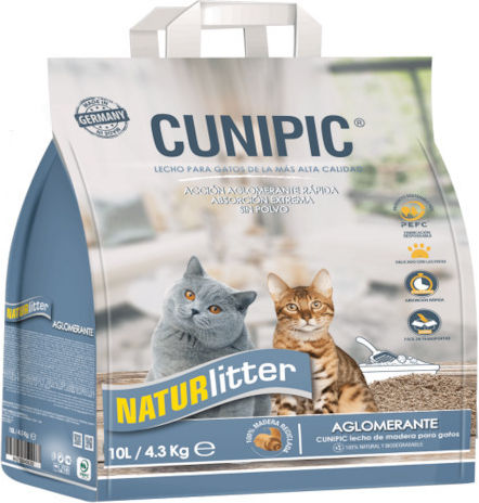 Cunipic Naturlitter Holz Auf Pflanzenbasis Katzenstreu 10lt