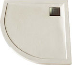 Sparke Semicircular Acrylic Shower Ivory Illure 80x80x4cm