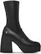 Baddest Leather Women's Ankle Boots with High Heel Black
