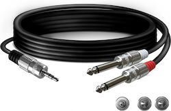 Tasker TK050 2x 6.3mm male - 3.5mm male 1.5m