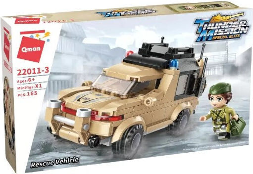 Qman Τουβλάκια Rescue Vehicle για 6+ Ετών 165τμχ
