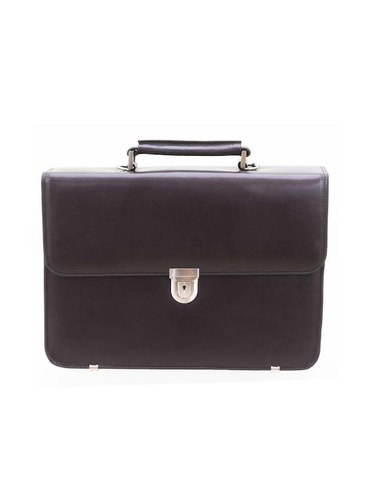 Davidts Leather Men's Briefcase Brown