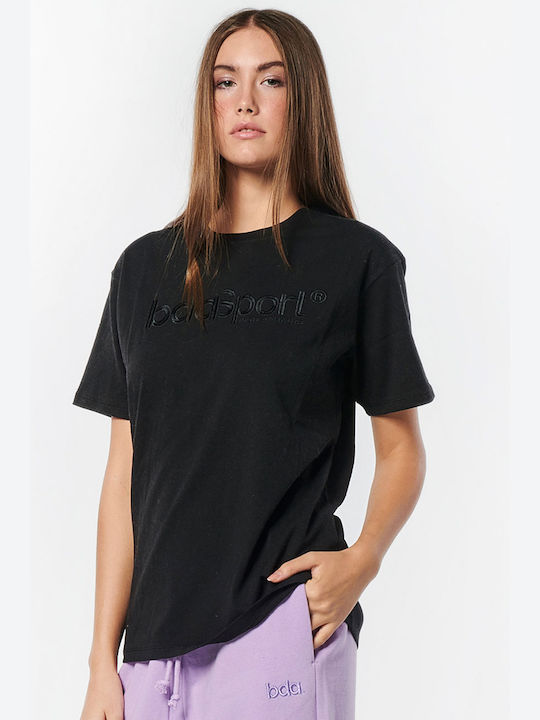 Body Action Damen Sport Oversized T-Shirt Schwarz