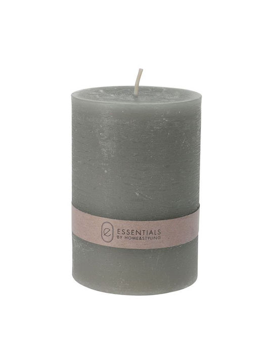 Zaros Decorative Candle Rustic Light Grey 7x10c...