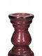 Zaros Candle Holder Glass in Red Color 19.5cm 1pcs