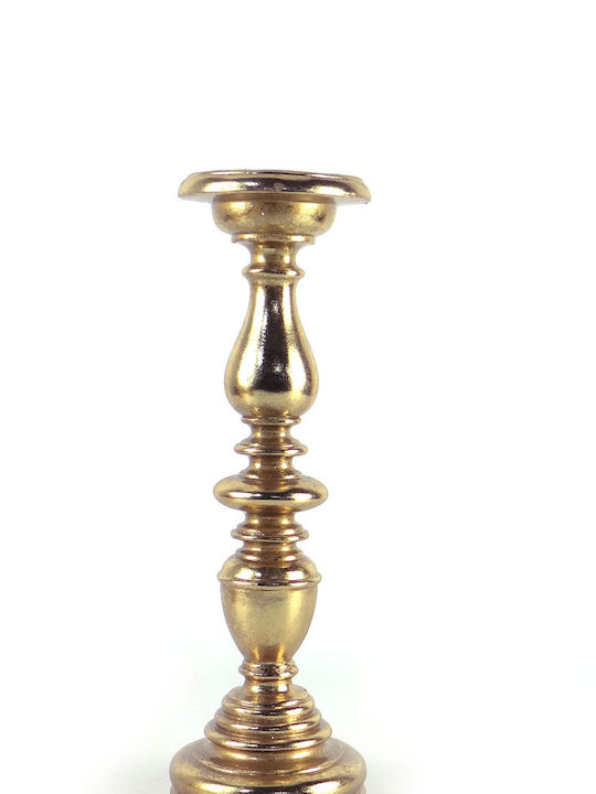 Zaros Candle Holder Polyresin Gold 31cm 1pcs