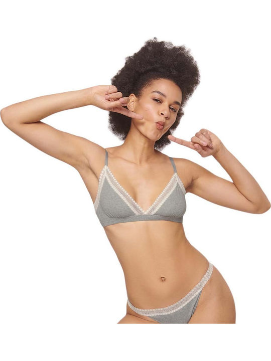 Sloggi Go Ribbed Women's Bralette Bra Grey Melange