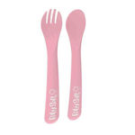 BabySoft Baby Set with Fork made of Plastic 2pcs Pink