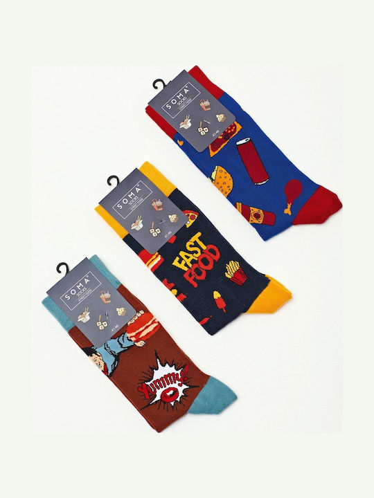 Soma Socks Street Food Bărbați Șosete cu Model Multicolor 3Pachet Soma Socks Street Food Bărbați Șosete cu Model Multicolor 3Pachet