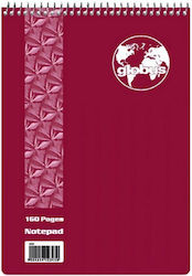 Globus G161 Notepad Spiral 80 Sheets B5 Ruled Red