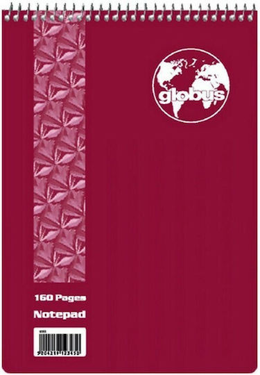 Globus G161 Notepad Spiral 80 Sheets B5 Ruled Red