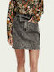 Denim Hoch tailliert Mini Rock Schwarz