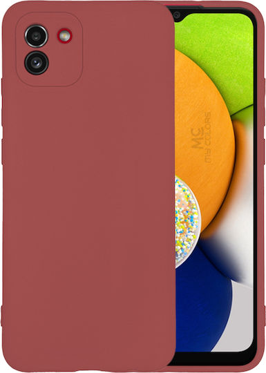 Sonique Umschlag Rückseite Silikon Burgundisch (Galaxy A03)
