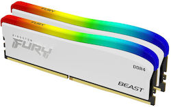 Kingston Fury Beast RGB 32GB DDR4 RAM με 2 Modules (2x16GB) και Ταχύτητα 3200 για Desktop