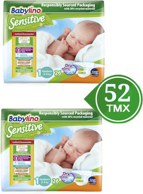 Babylino Tape Diapers Chamomile Sensitive 1+1 No. 1 for 2-5 kgkg 52pcs