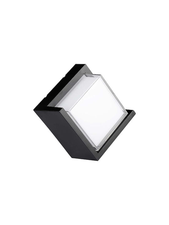 V-TAC Επιτοίχια Εξωτερική Πλαφονιέρα LED IP65 12W με Φυσικό Λευκό Φως 16x16x10εκ.