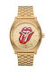 Nixon Rolling Stones Time Teller Γυναικείο Ρολόι 37mm Μπαταρίας με Χρυσό Μεταλλικό Μπρασελέ