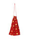 JK Home Decoration Velvet Sack with Stars Fabric Christmas Sack for Gift Red 18x24cm.