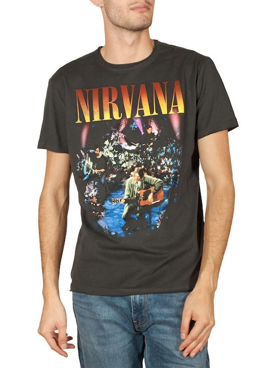 Amplified Live in New Υork T-shirt Nirvana Gray Baumwolle ZAV210LIN
