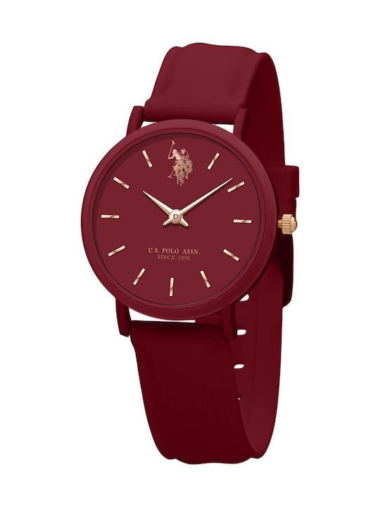 U.S. Polo Assn. Lucy Damen Uhr mit Rot Lederarm...