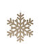 Hanging Snowflake Ornament Wooden Gold 30x30cm Set 4pcs