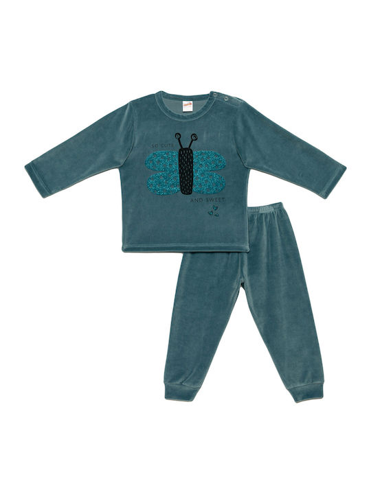 Minerva Kids' Pajamas Winter Petrol BUTTERFLY
