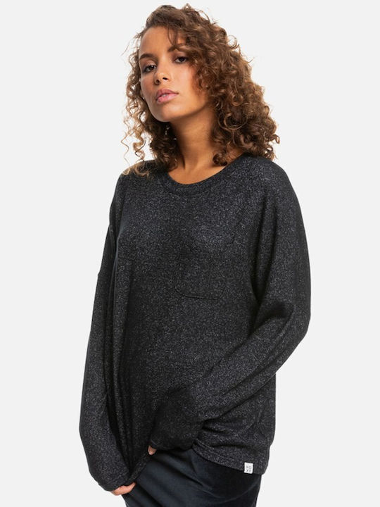 Roxy Women's Blouse Off-Shoulder Long Sleeve Anthracite