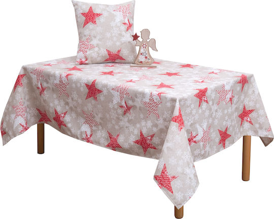 Viopros Viopros Christmas Tablecloth Fabric Square Stars 85x85cm