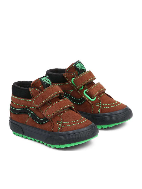Sk8 Mid Kids Sneakers High with Scratch Brown