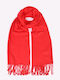 Schal unisex monochrom Wolle/Baumwolle Rot