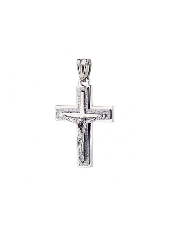 Herrenkreuz aus Stahl 316L Silber Art 01222