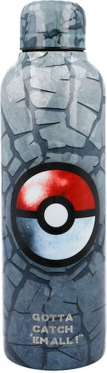 Stor Pokemon Kids Water Bottle Thermos Harry Potter Aluminium with Screw Cap Non Spill Gray 515ml