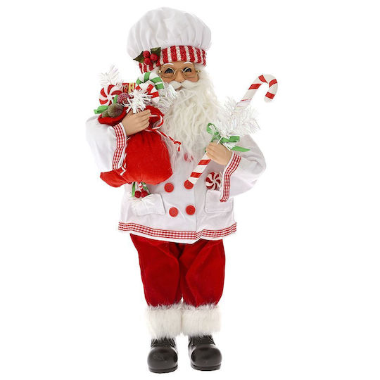 Dekorativer Weihnachtsmann Weiß aus Stoff 47x29cm