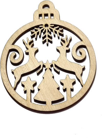 Hanging Ornament Label Wooden Beige 7.3x9cm