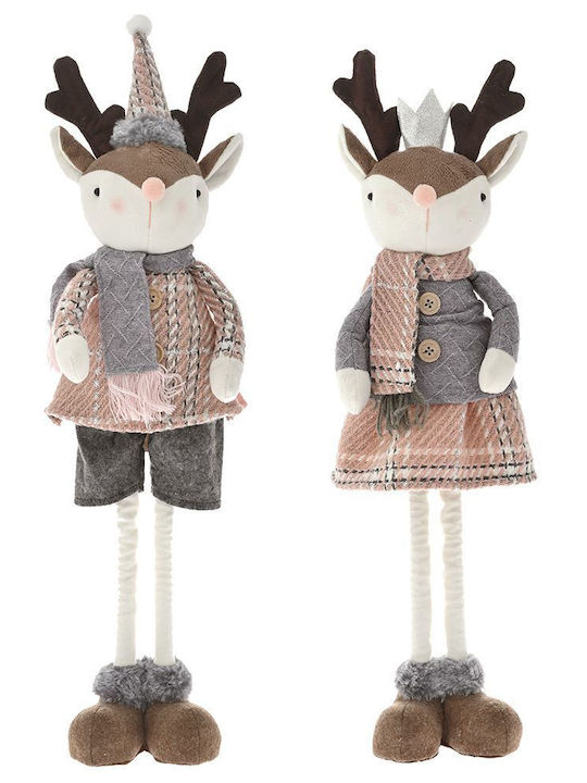 Iliadis Christmas Fabric Figure Deer Gray Height 45cm 2pcs Reindeer