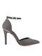 Exe Stiletto Silver High Heels with Strap