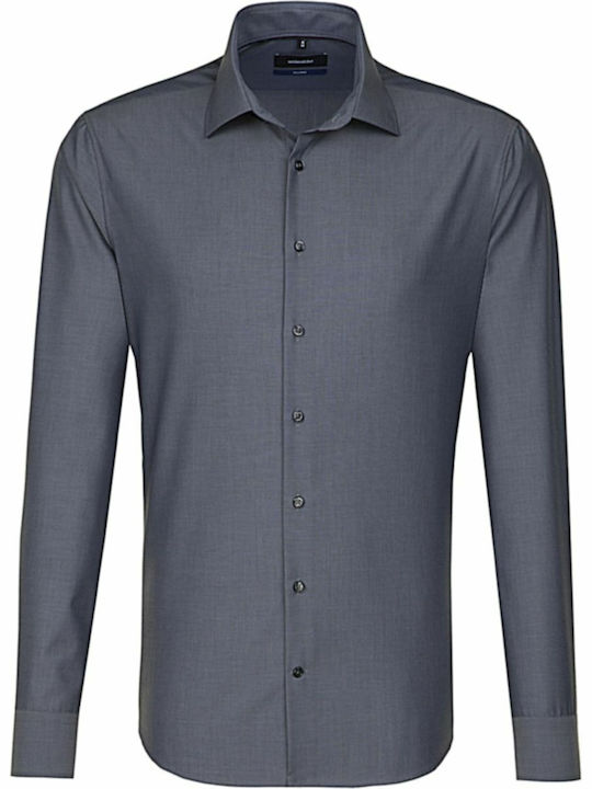 Long-sleeved Cotton Shirt Gray