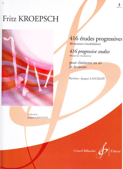 Gerard Billaudot Fritz Kroepsch - 416 Progressive Studies No.3 Carte de Teorie pentru Instrumente de suflat