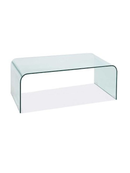 Rectangular Central Coffee Table Priam A Glass Transparent W120xL60xH42cm