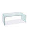 Rectangular Central Coffee Table Priam A Glass Transparent W120xL60xH42cm