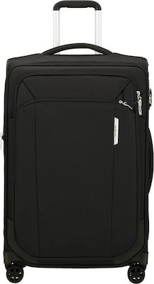 Samsonite Respark Medium Travel Suitcase Fabric Black with 4 Wheels Height 67cm.