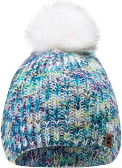 Hitec Pom Pom Beanie Beanie with Rib Knit in Light Blue color