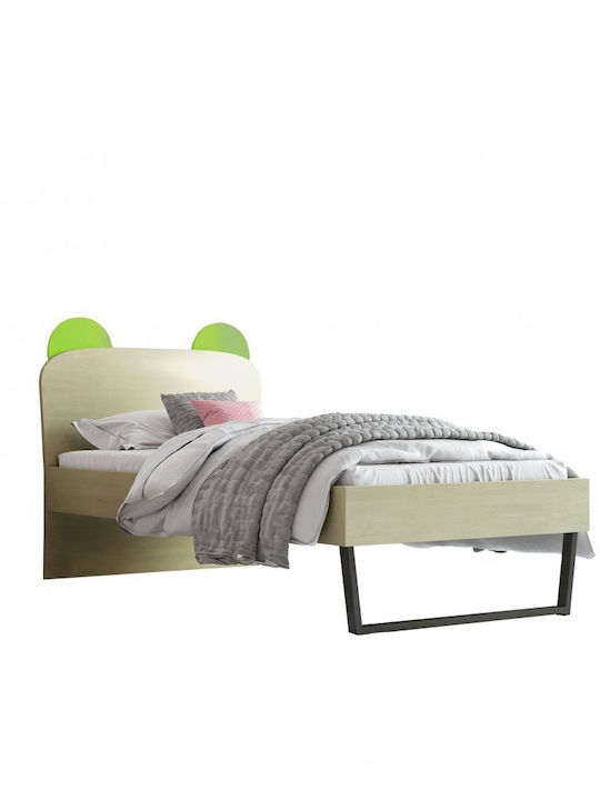 Παιδικό Κρεβάτι Μονό για Στρώμα 90x190cm Πράσινο Κορώνα